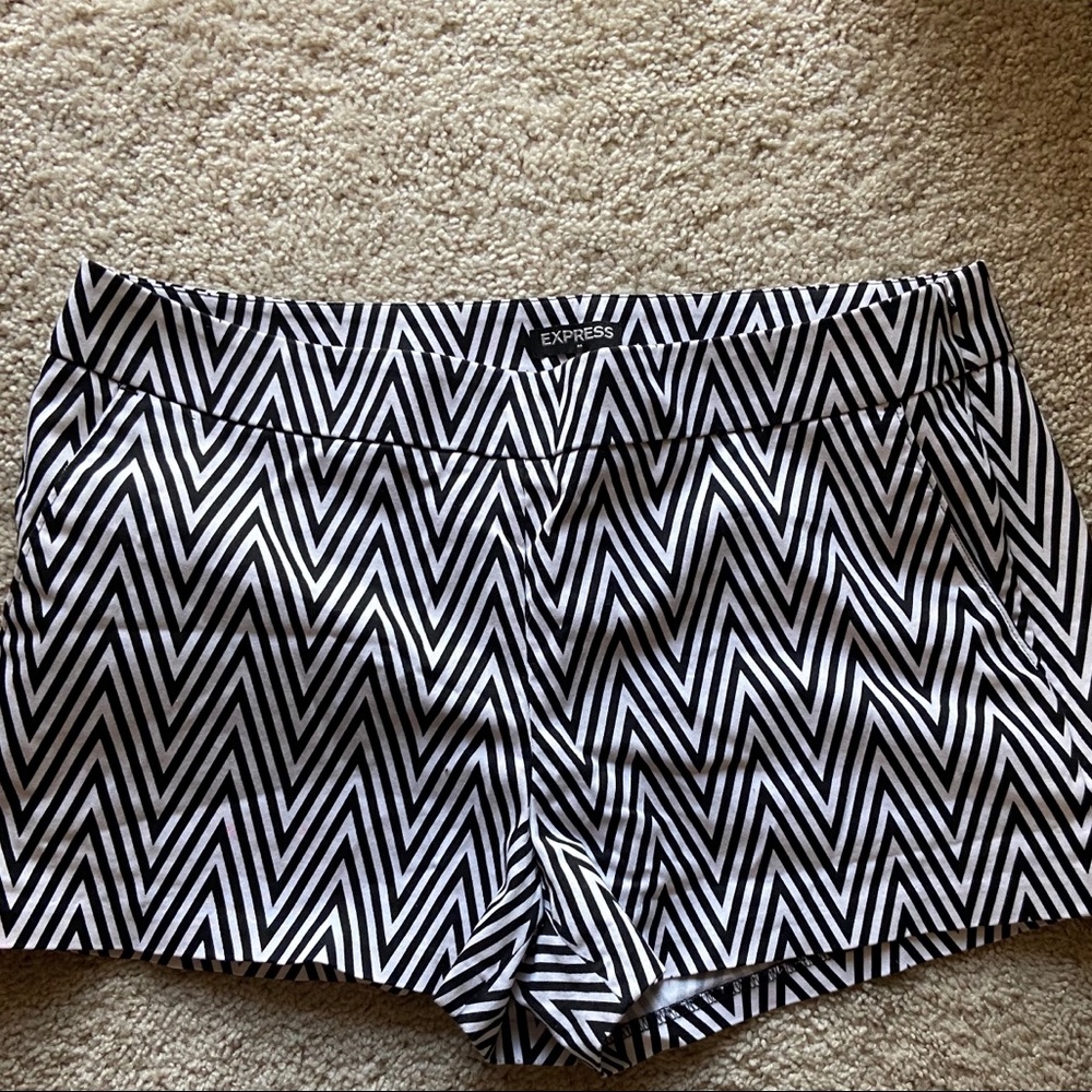 Black and White Chevron Shorts